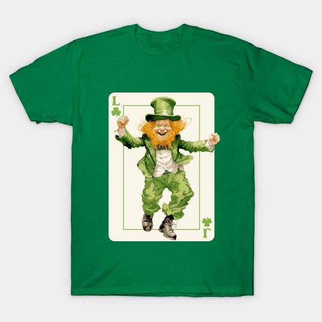 Leprechaun Shamrock Card St Paddys Day Festival T-Shirt by Apocatnipse Meow